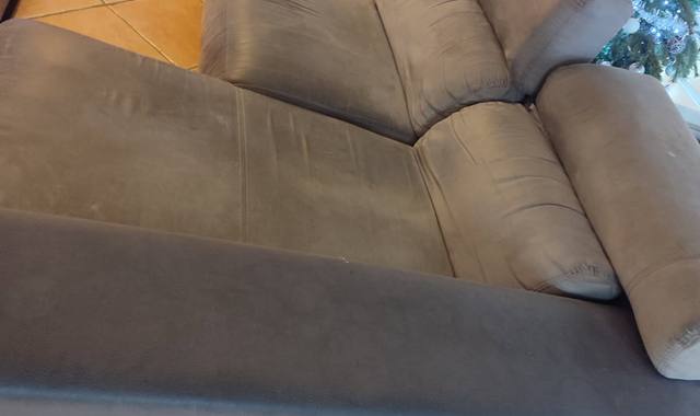 Meubles canapé croûte de cuir Taupe