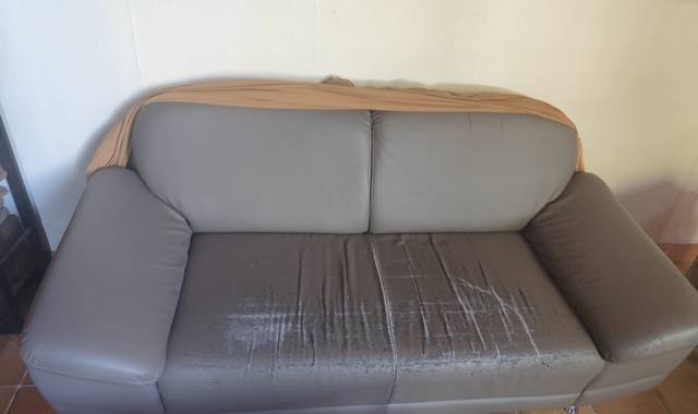 Meubles canapé simili cuir gris