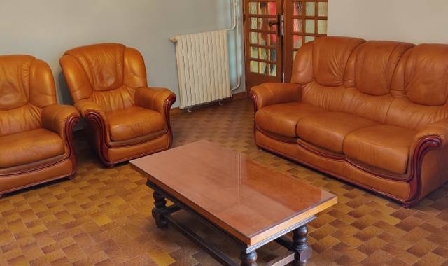 Meubles salon cuir + 2 fauteuils