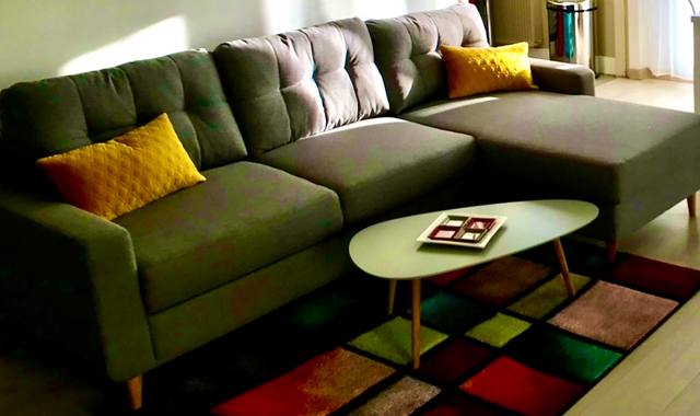 Meubles canapé convertible tissu gris BE