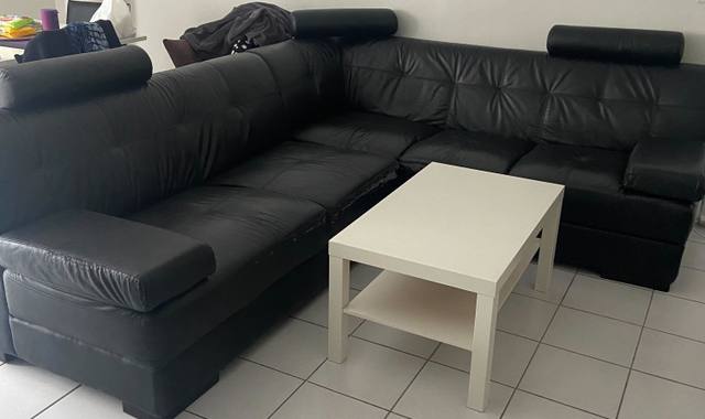 Meubles canapé d'angle noir