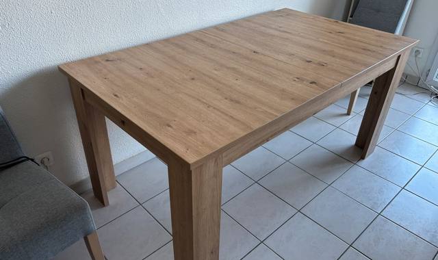 Meubles table en bois salle à manger 160x90cm extensible à 200cm