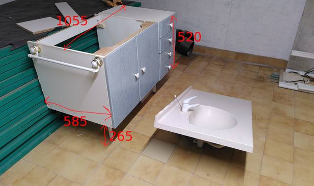 Meubles meuble salle de bain avec vasque, miroir et luminaire