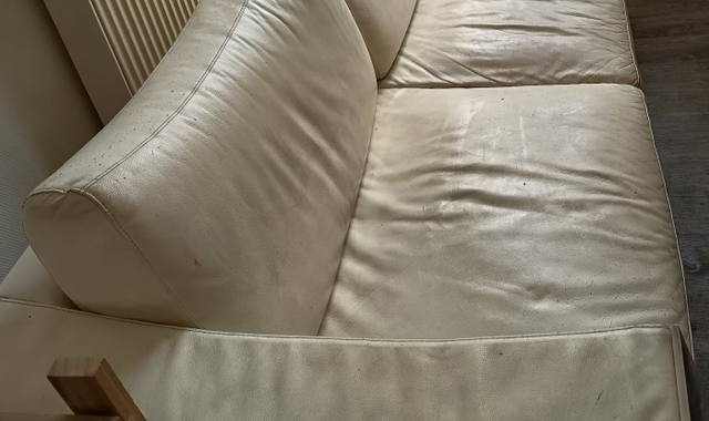Meubles canapé fixe cuir blanc très confortable