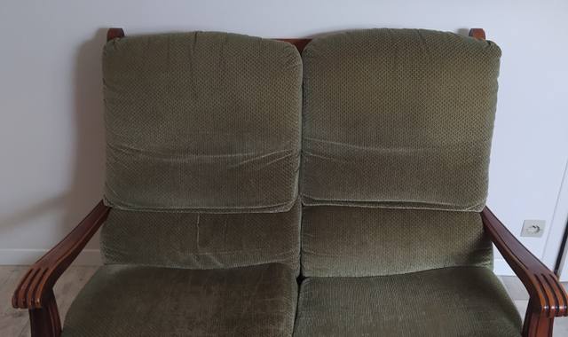 Meubles canapé 2 places velours vert