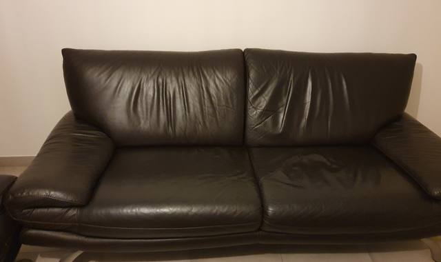Meubles canapé cuir marron