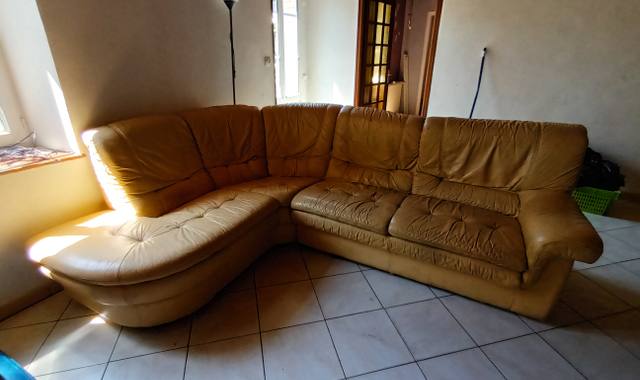 Meubles canapé d'angle en cuir 3 m x 2 m