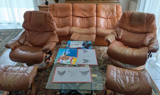 Meubles canapé cuir marron Stressless