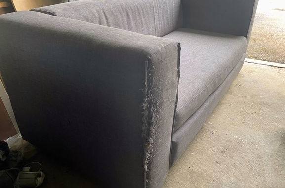 Meubles canapé lit / 3 place / Tissu gris