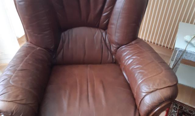 Meubles fauteuil cuir marron