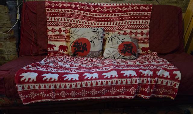 Meubles donc canape merisier laqué