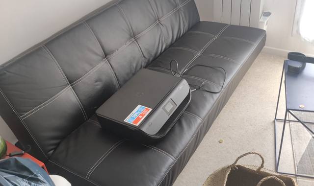 Meubles canapé clic clac simili cuir convertible