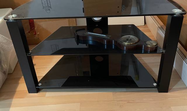 Meubles meuble télé verre noir