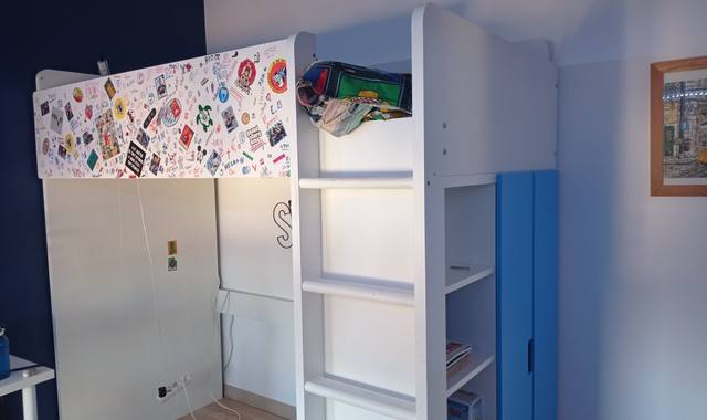 Meubles lit en hauteur 1 place +bureau