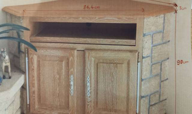 Meubles meuble séjour d'angle avec pierres de Bourgogne