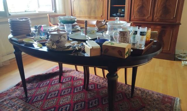 Meubles table ovale acajou 160+60cm longueur