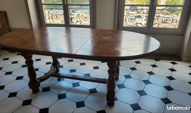 Meubles table en bois massif avec rallonge