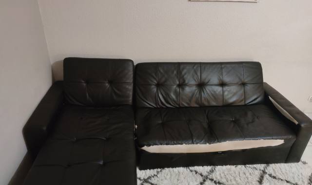 Meubles canape cuir noir