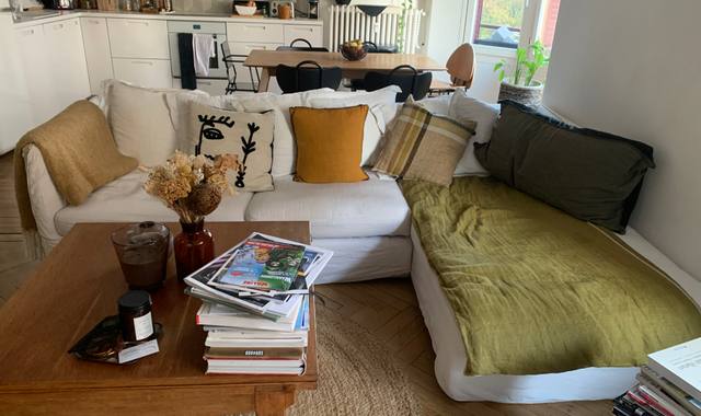 Meubles canapé d'angle droit lin