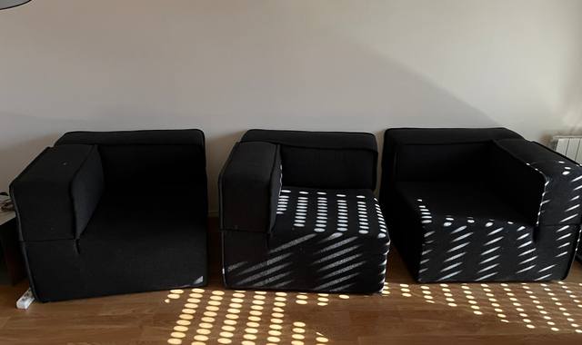 Meubles ensemble 3 fauteuils pouvant faire canapé