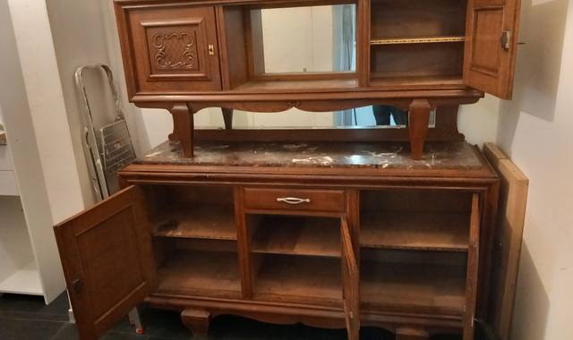Meubles buffet 2 parties plaque marbre URGENT