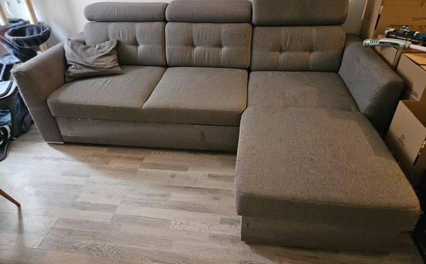 Meubles canapé d'angle gris convertible