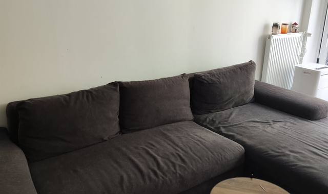 Meubles grand canapé d'angle couleur marron