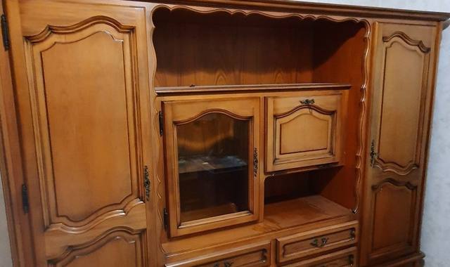 Meubles living buffet vitré en bois massif