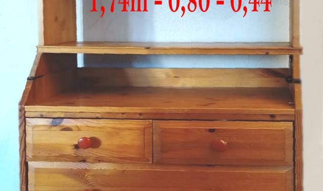 Meubles meuble de rangement, tiroirs et étagères, rustique en pin