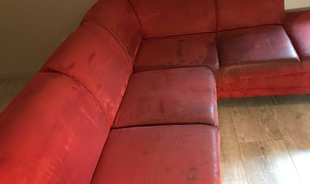 Meubles canapé d'angle bordeaux