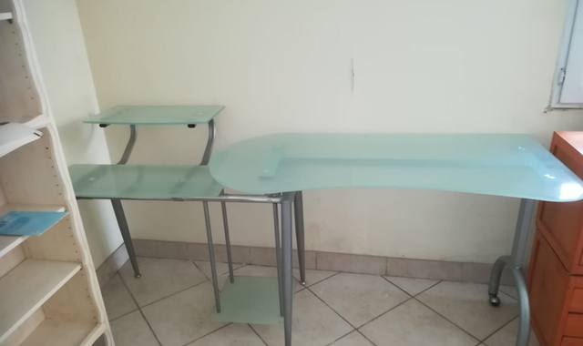 Meubles bureau informatique en verre