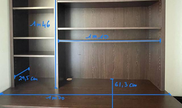 Meubles meuble bureau en bois fait par un meunuisier