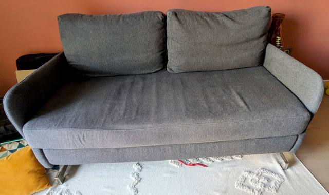 Meubles canapé convertible 2 places gris anthracite
