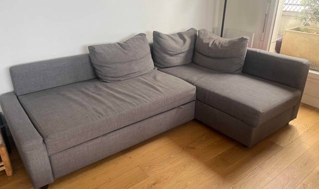 Meubles canapé lit d'angle gris IKEA