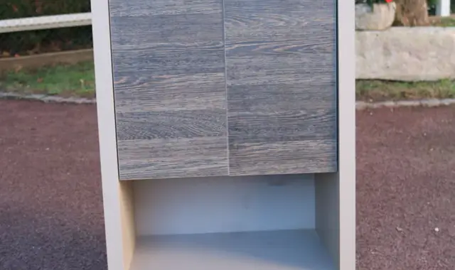 Meubles meuble aquarium de couleur gris marron en bois