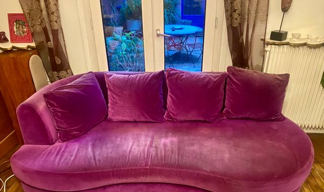Meubles canapé violet velours design