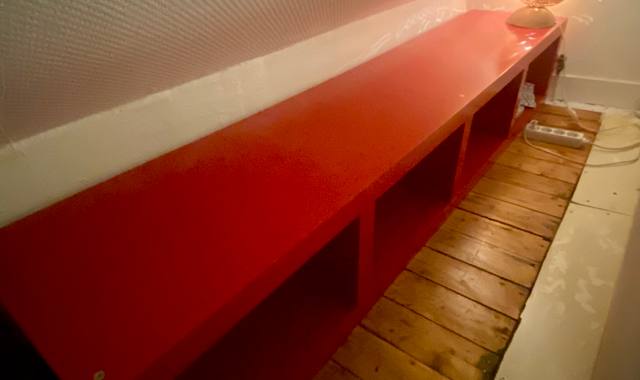 Meubles meuble de rangement / casier / banc TV - IKEA couleur rouge