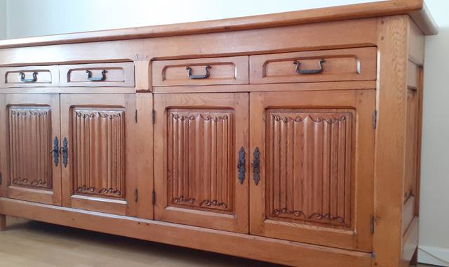 Meubles buffet bas en chêne massif