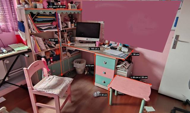 Meubles chambre à coucher enfant bois masif peint