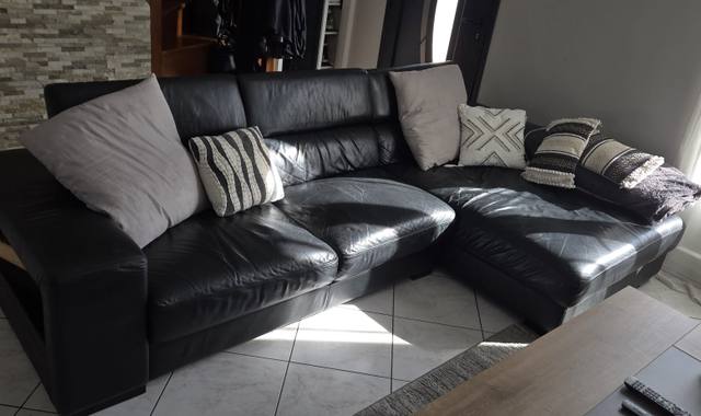 Meubles canapés angle cuir