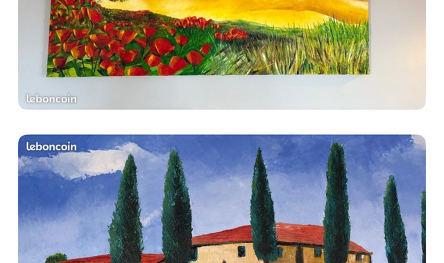 Mobilier tableau peint à la main