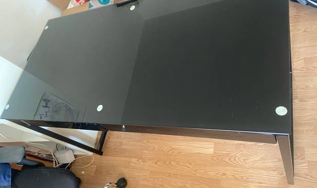 Mobilier bureau noire panneau verre