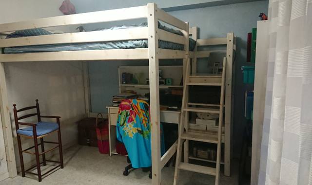 Mobilier mezzanine couchage  140 x 190cm