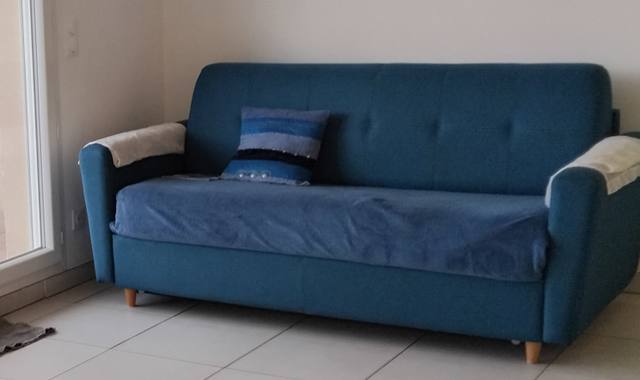 Mobilier canapé en tissu convertible