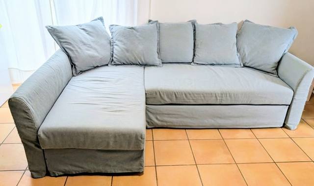 Mobilier canape angle meridienne convertible et dehousable - ikea holmsund