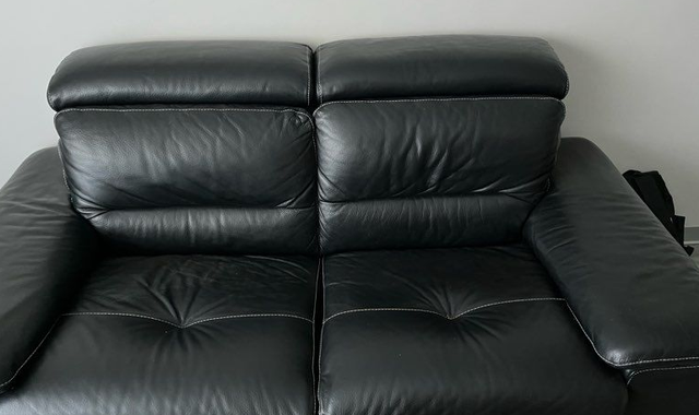 Mobilier canapé 2 places et fouteuil cuir