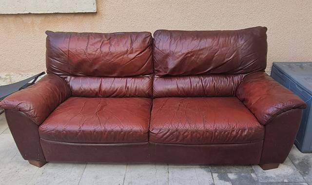 Mobilier canapé cuir 3 places