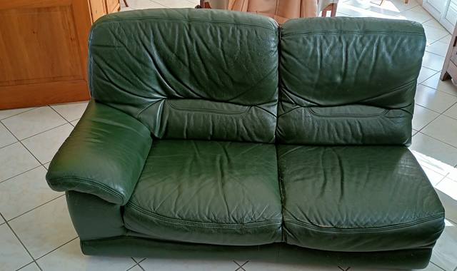 Mobilier canapé d'angle en cuir