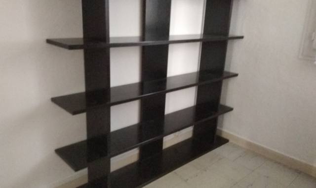 Mobilier etagere bois noire plaque frene
