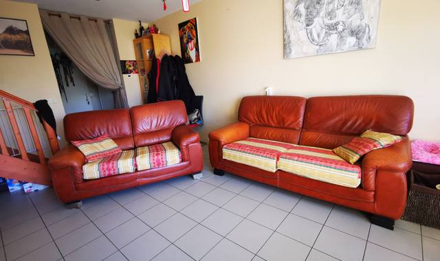 Mobilier canapés cuir de buffle